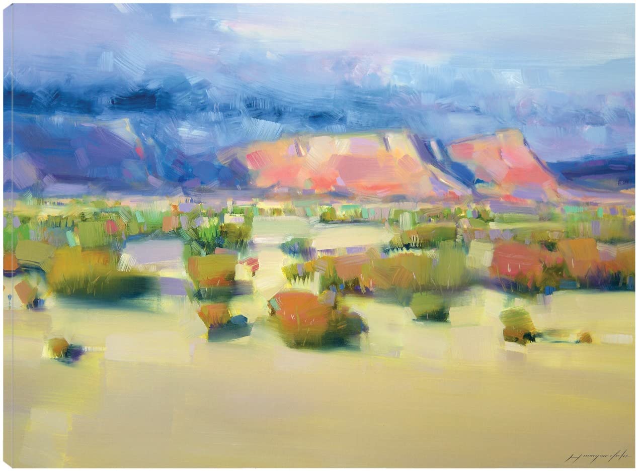 Vahe Yeremyan Canyon View II Fine Art Canvas Wall Decor - 32x24 Inches - Ready to Hang - Modern Landscape Painting for Living Room, Bedroom, Office & More - Perfect for Home, Office & Commercial Spaces