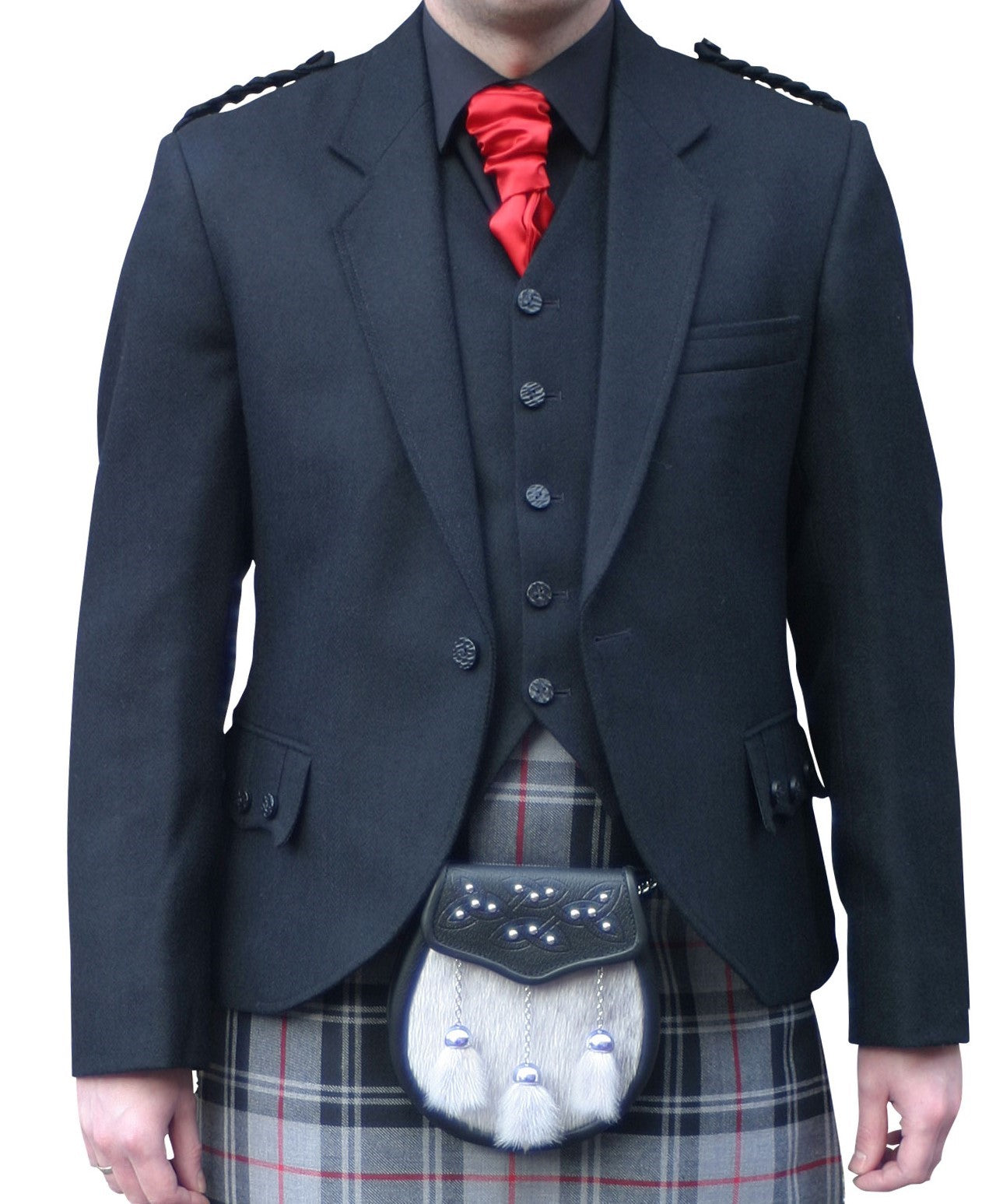 Stylish Black Tweed Crail Jacket & Waistcoat Set - Classic British Menswear for Formal Events & Autumn Winter Fashion