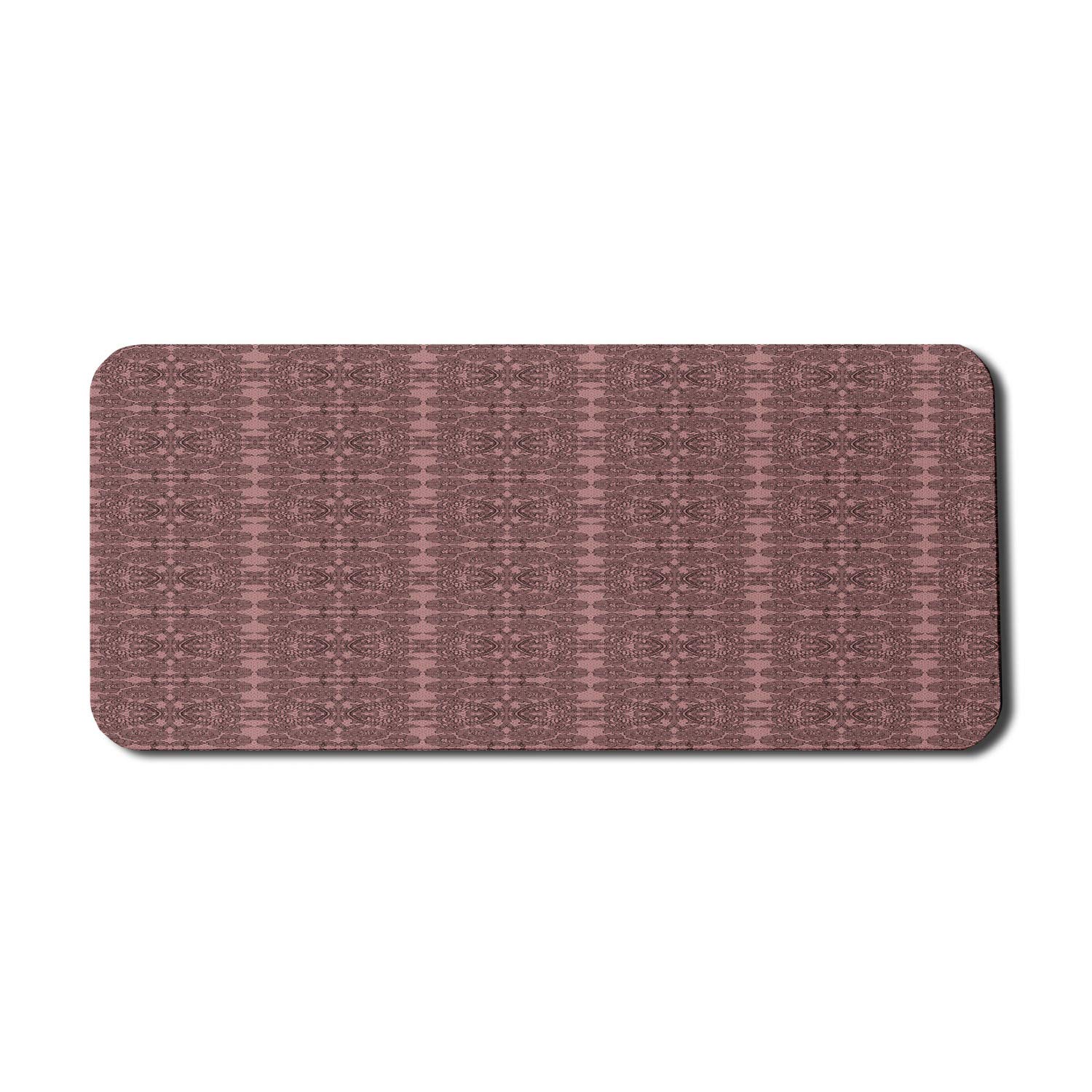 Vintage Computer Mouse Pad with Ornamental Lace Design - Non-Slip Rubber Gaming Mousepad (35