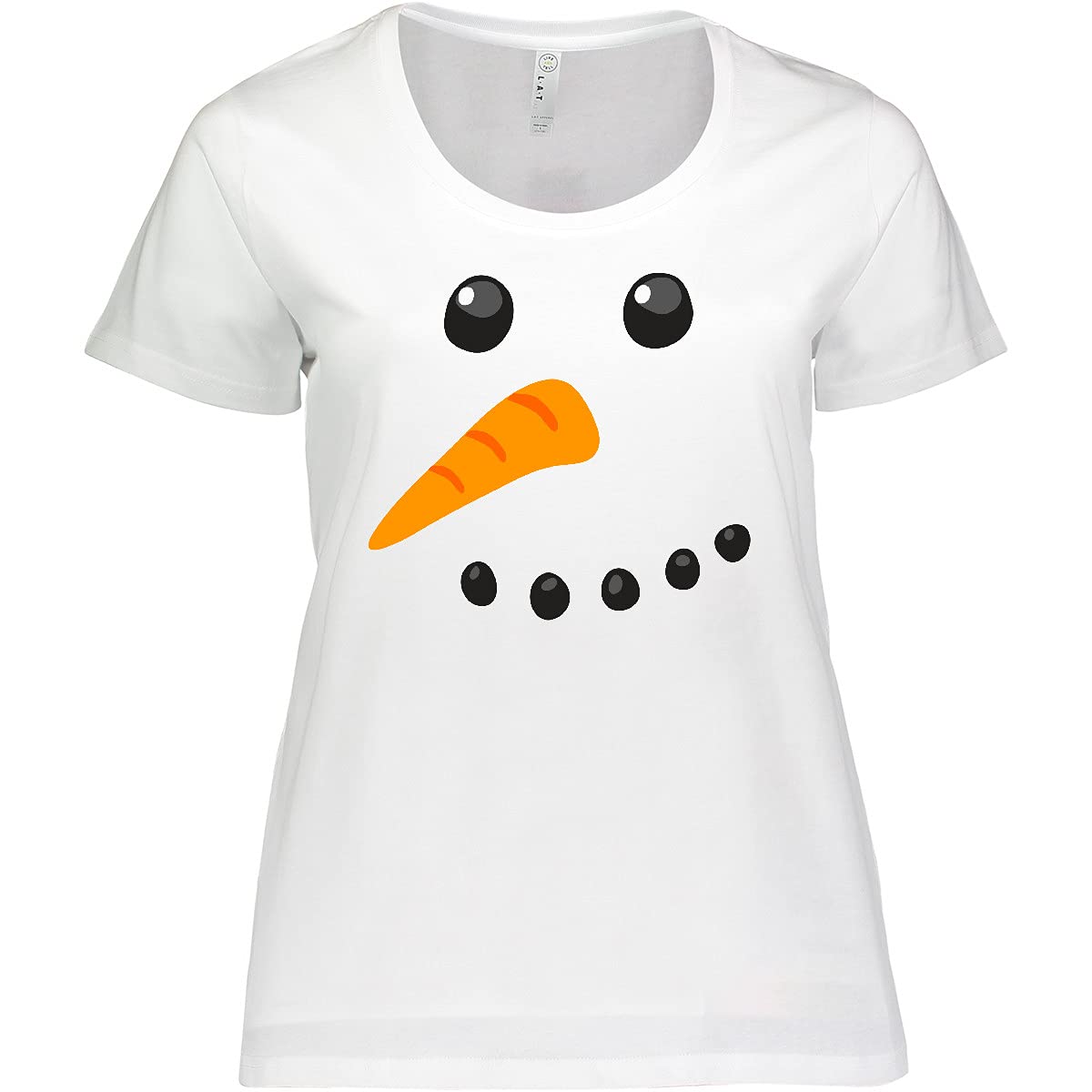 Inktastic Snowman Face Women's Plus Size T-Shirt - Festive Holiday Christmas Graphic Tee for Casual Wear & Winter Outfits