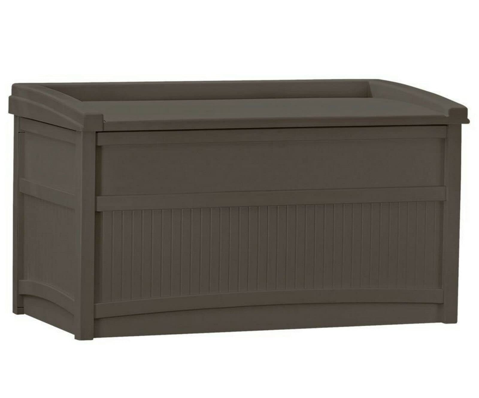 ALIDAM 50 Gallon Outdoor Deck Storage Box - Waterproof Resin Patio Seat & Garden Bench with Lid, Brown - Perfect for Patio, Deck, Garden & Backyard Furniture Storage