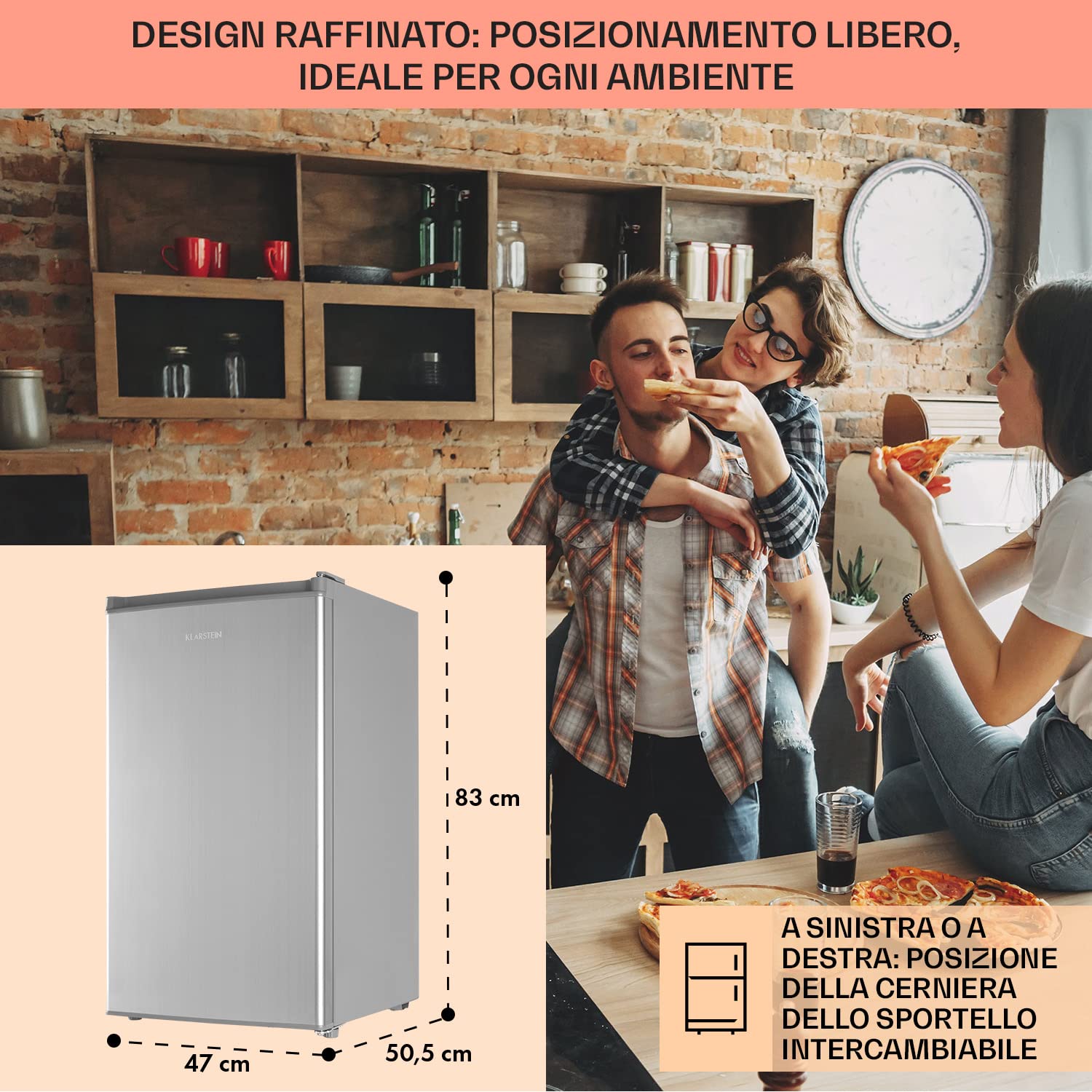 Klarstein 64L Energy Efficient Mini Freezer with Ice Tray - Compact Drawer Freezer for Bedroom, Office, Dorm & Small Spaces - Perfect for Storing Food, Drinks & Ice Cream
