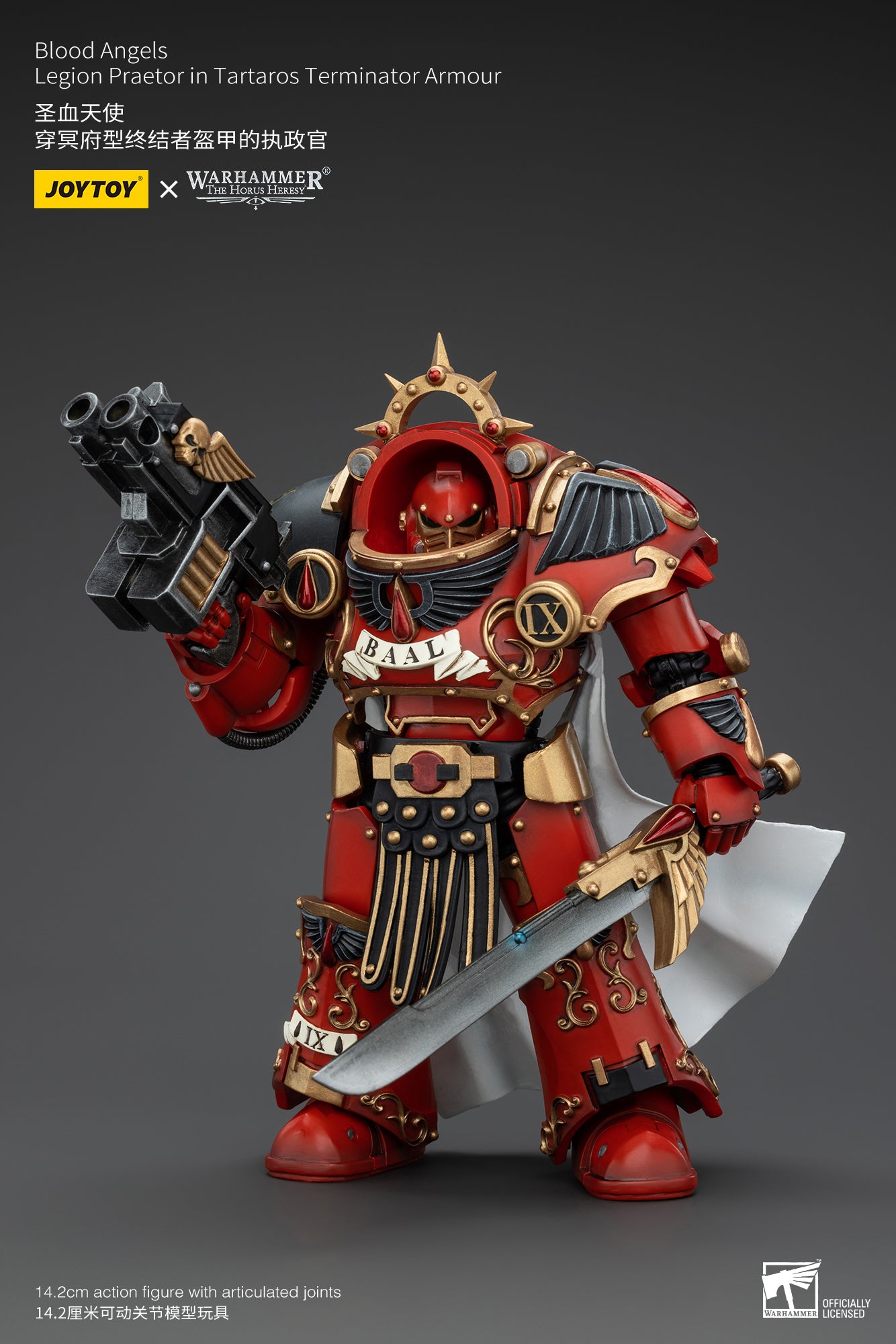 1/18 JOYTOY Warhammer The Horus Heresy Blood Angels Legion Praetor Action Figure in Tartaros Terminator Armor - Collectible Model for Display, Gaming & Warhammer 40K Fans