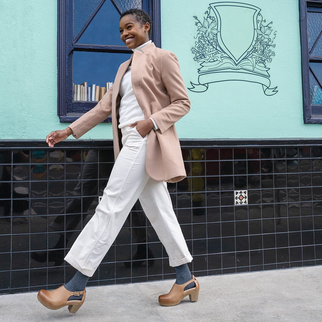 DANSKO SASSY MILLED BURNISHED Leather Clogs - Comfortable Slip-Resistant Shoes for Nurses, Chefs & Healthcare Workers
