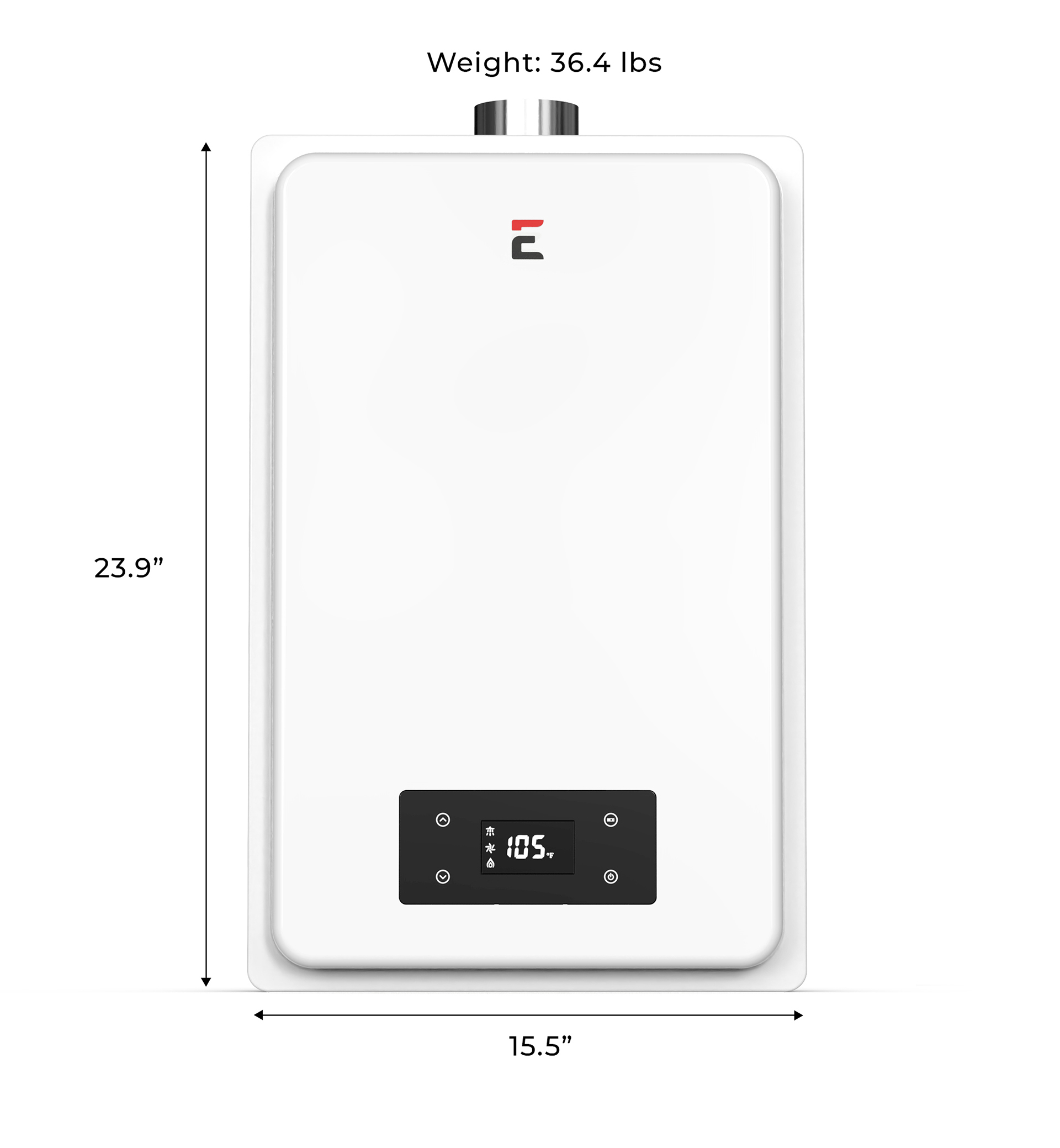 Eccotemp 6GB ING 6.0 GPM Natural Gas Tankless Water Heater - Indoor Installation for Home, Apartment & RV - Instant Hot Water for Showers, Sinks & Appliances