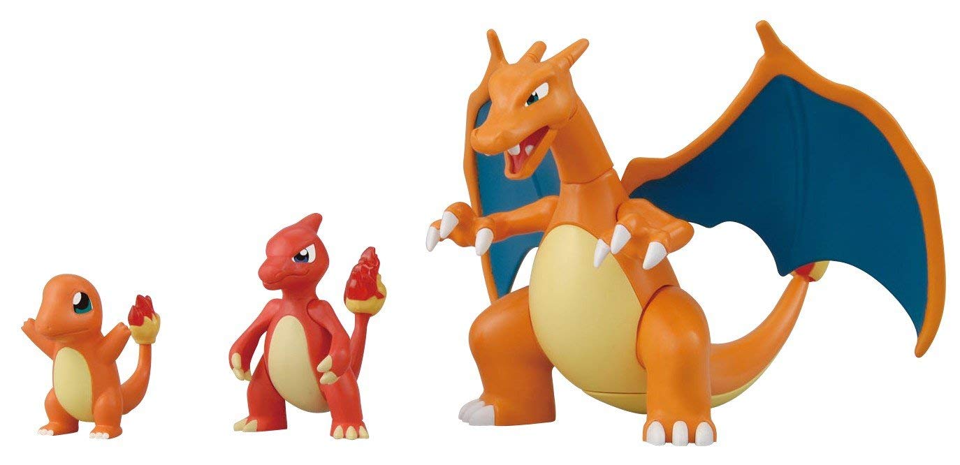 Bandai Pokemon Charizard Evolution Set Model Kit - Buildable Action Figure Toy for Collectors & Fans - Perfect for Display, Gifts & Battling Scenes