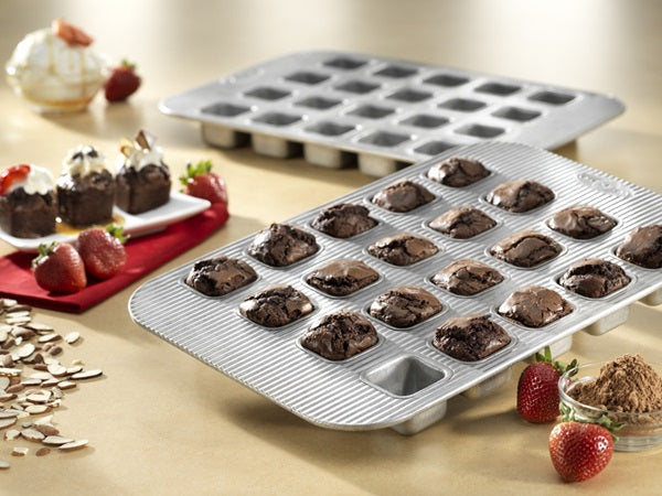 Non-Stick Brownie Bite Pan for Baking - 24-Cavity Mini Brownie Mold, Perfect for Party Desserts, Holiday Treats & Gift Giving - USA Made Baking Sheet for Bite-Sized Treats