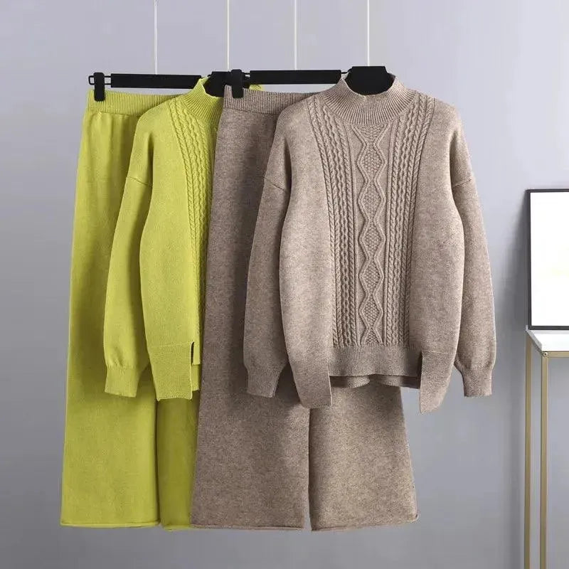 Stylish Women's Casual Wool 3-Piece Outfit Set - Comfortable Winter Knitwear for Office, Dating & Daily Wear