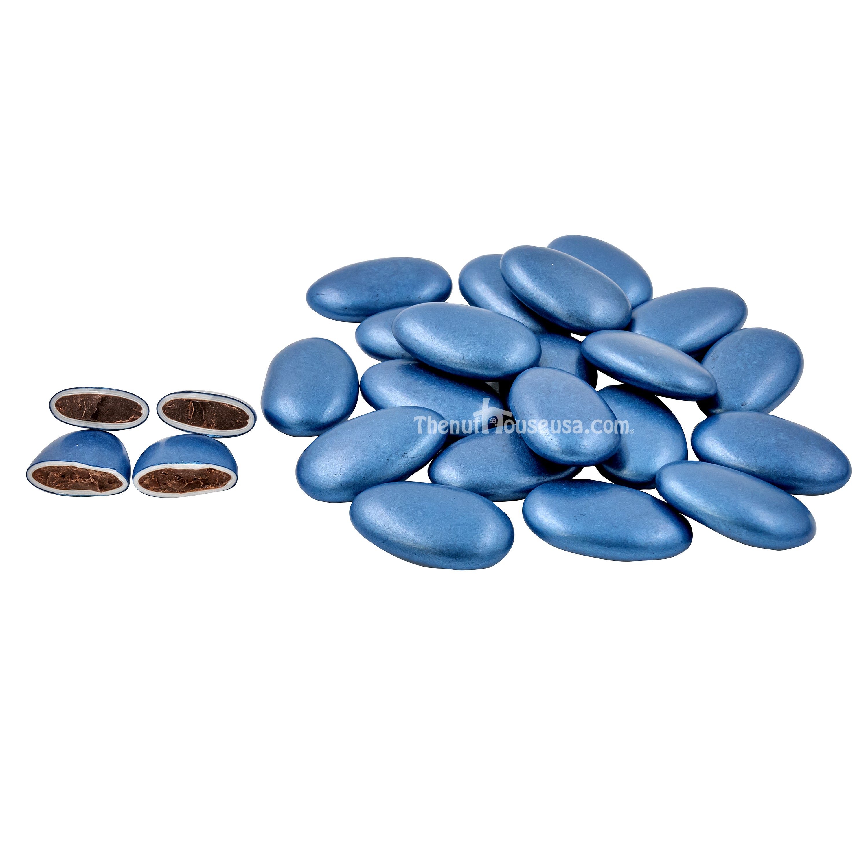 Premium Navy Blue Almond Shaped Chocolates - Gourmet Chocolate Gifts for Holidays, Parties & Romantic Occasions