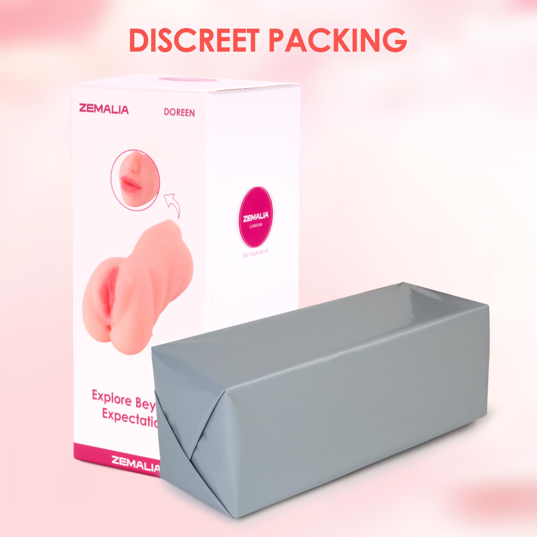 ZEMALIA 3-in-1 Male Masturbator - Realistic Textured Sex Toy with Mouth, Vagina & Tight Anus | Mens Stroker for Solo Pleasure | Perfect for Discreet Home Use & Travel