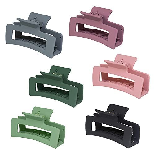 Non-Slip Rectangle Claw Hair Clips for Women & Girls - Bright Color Hair Jaw Clamps for Thin & Thick Hair - 3 Pack Hair Styling Accessories | Perfect for School, Work & Everyday Hairstyles