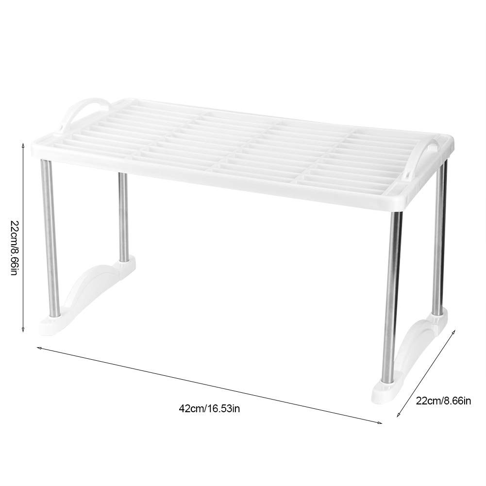 Expandable Foldable Storage Shelf Organizer - 304 Stainless Steel & PP Wire Rack for Bathroom, Kitchen Cabinet - Space Saving Home Organization Solution for Small Spaces & Clutter Control