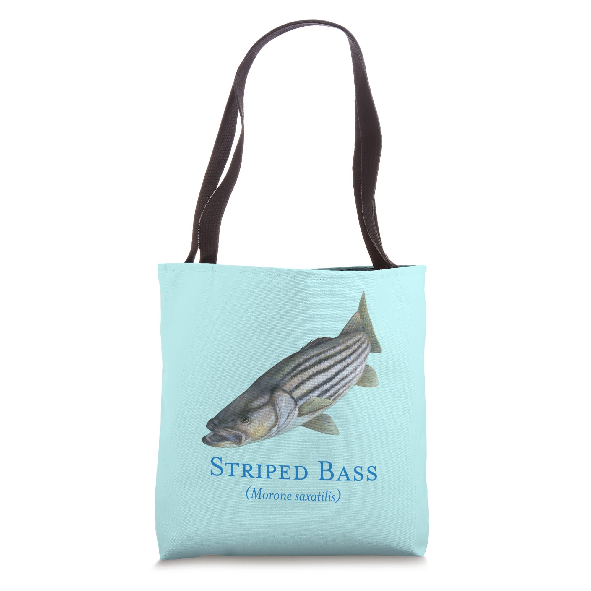 Striped Bass Fish Portrait Tote Bag - Eco-Friendly Cotton Canvas Shopping Bag for Groceries, Beach & Daily Use | Unique Fishing Gift for Anglers & Nature Lovers