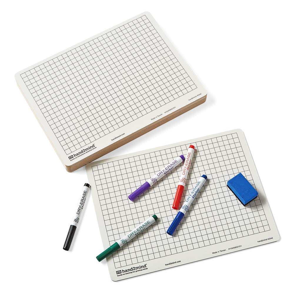 Double-Sided Centimeter Grid Dry Erase Whiteboards for Students - 30 Pack | Math Graphing Practice, Classroom Activities & Homework Helper | Portable Whiteboard for School, Office & Home Learning