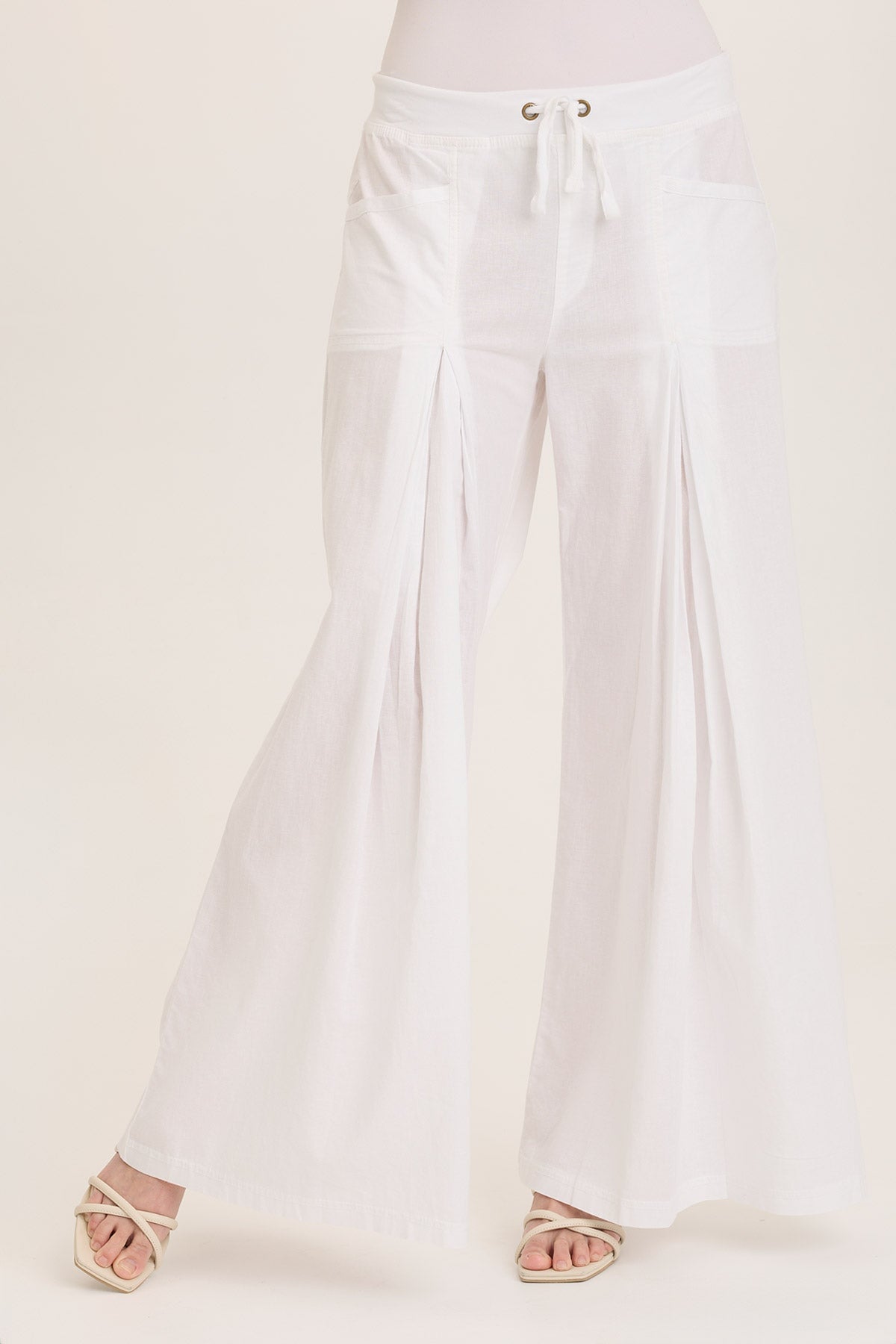 Zorba Women's Cotton Linen Wide Leg Pants - Soft Comfortable High Waisted Palazzo Trousers for Casual Wear, Yoga, and Summer Vacation