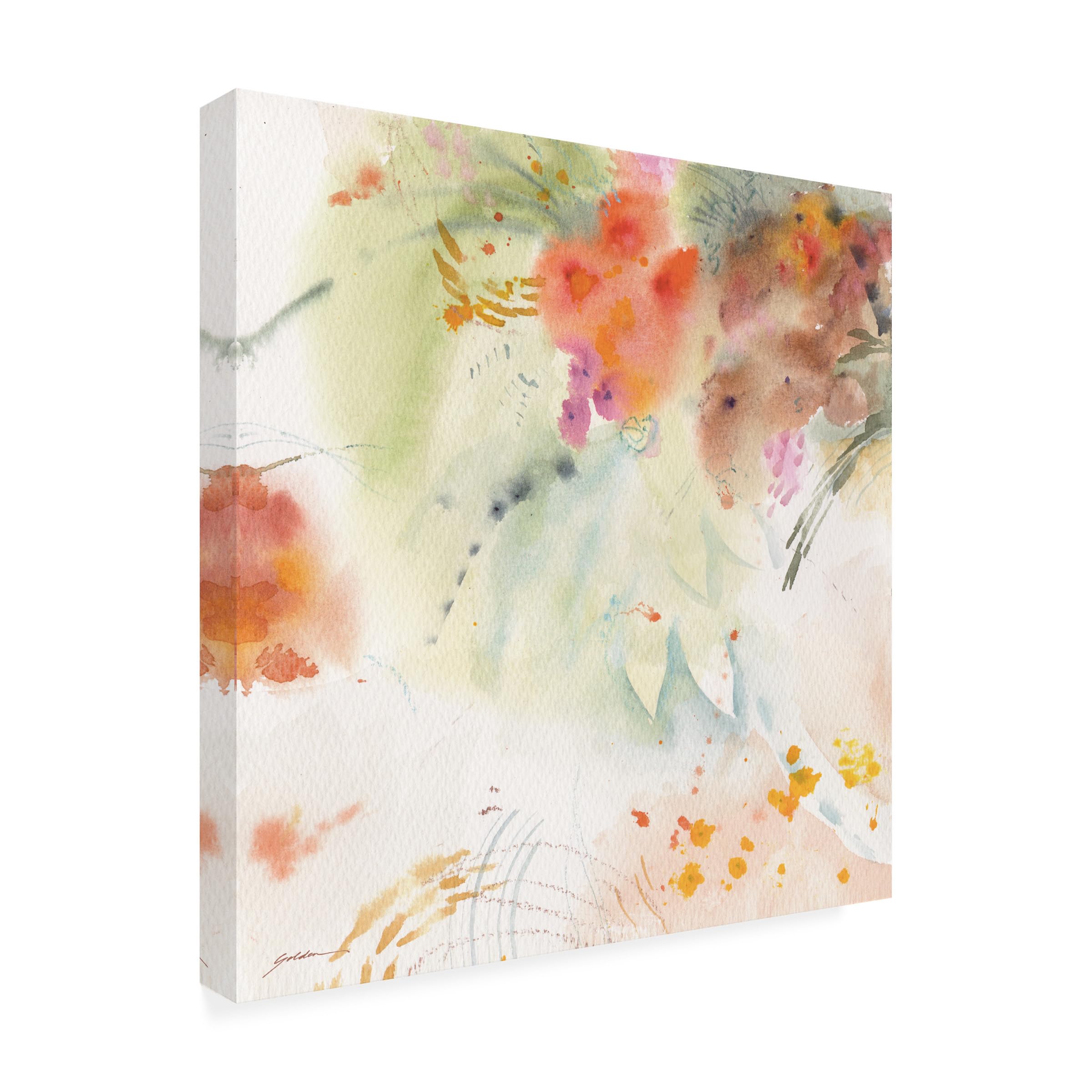 Sheila Golden 'Garden Fiesta' Canvas Wall Art - Vibrant Floral Painting for Living Room, Bedroom & Office Decor