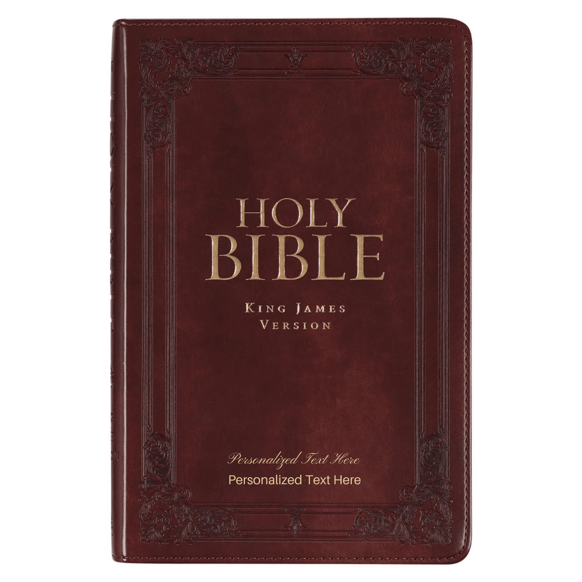 Personalized KJV Holy Bible with Custom Text & Name - King James Version, Standard Size, Thumb Index, Burgundy Cover - Perfect Gift for Baptism, Christening, Birthday & Religious Celebrations - Ideal for Worship, Bible Study & Spiritual Growth