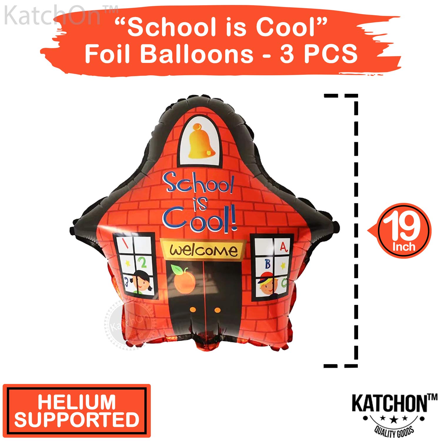 Back to School Balloons Set - 19 Pack with School Bus, Apples & 'School is Cool' Balloons | First Day of School Decorations | Perfect for Classroom Parties, School Bus Welcome Decor & Teacher Appreciation Gifts