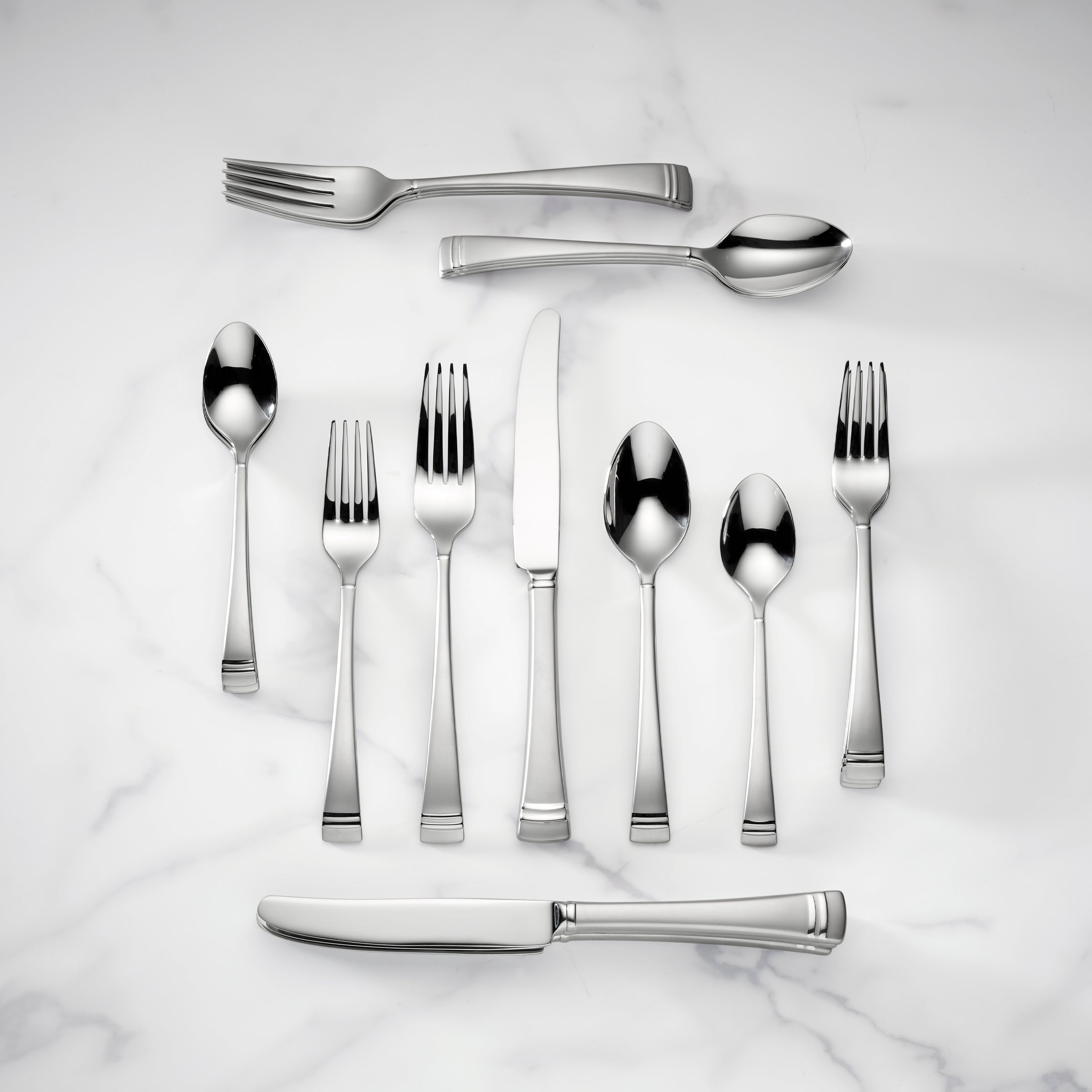 Federal Platinum Frosted 20-Piece Stainless Steel Flatware Set - Elegant Dinnerware for Formal Dining, Wedding Gifts & Home Entertaining