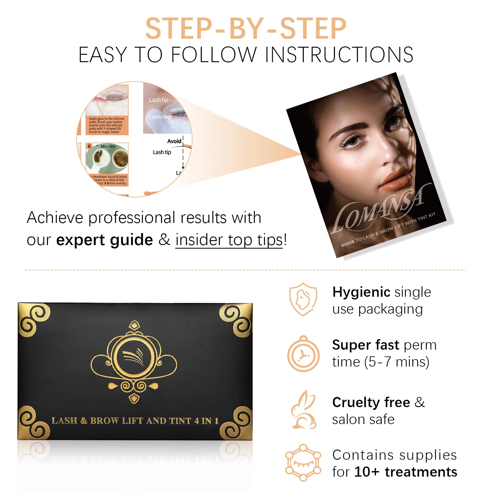 Professional Eyelash Lift & Tint Kit - Keratin Lash Perm for Voluminous, Curled Lashes with 4-Week Results | At-Home Salon & DIY Beauty Treatment for Stunning Eye Makeup Looks