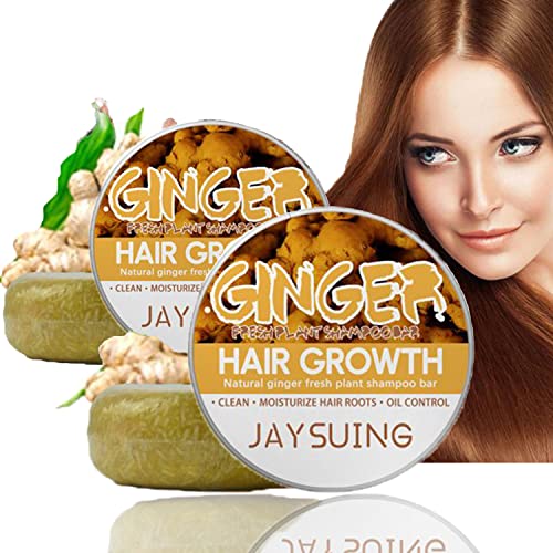 Ginger Shampoo Bar for Hair Growth & Regrowth - Natural Hair Care with Ginger Extract, Sulfate-Free & Vegan (2 Pack) - Ideal for Thinning Hair, Scalp Health & Daily Hair Care Routine