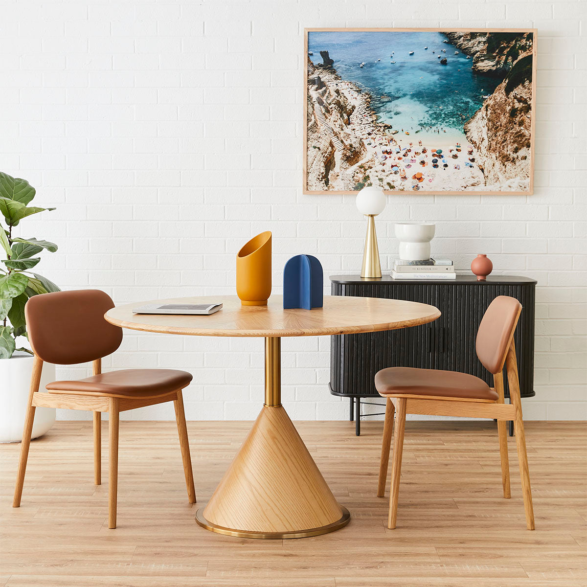 Premium Oak Leather Dining Chair - Lando Modern Upholstered Seat for Kitchen, Dining Room & Office - Comfortable & Stylish Home Furniture