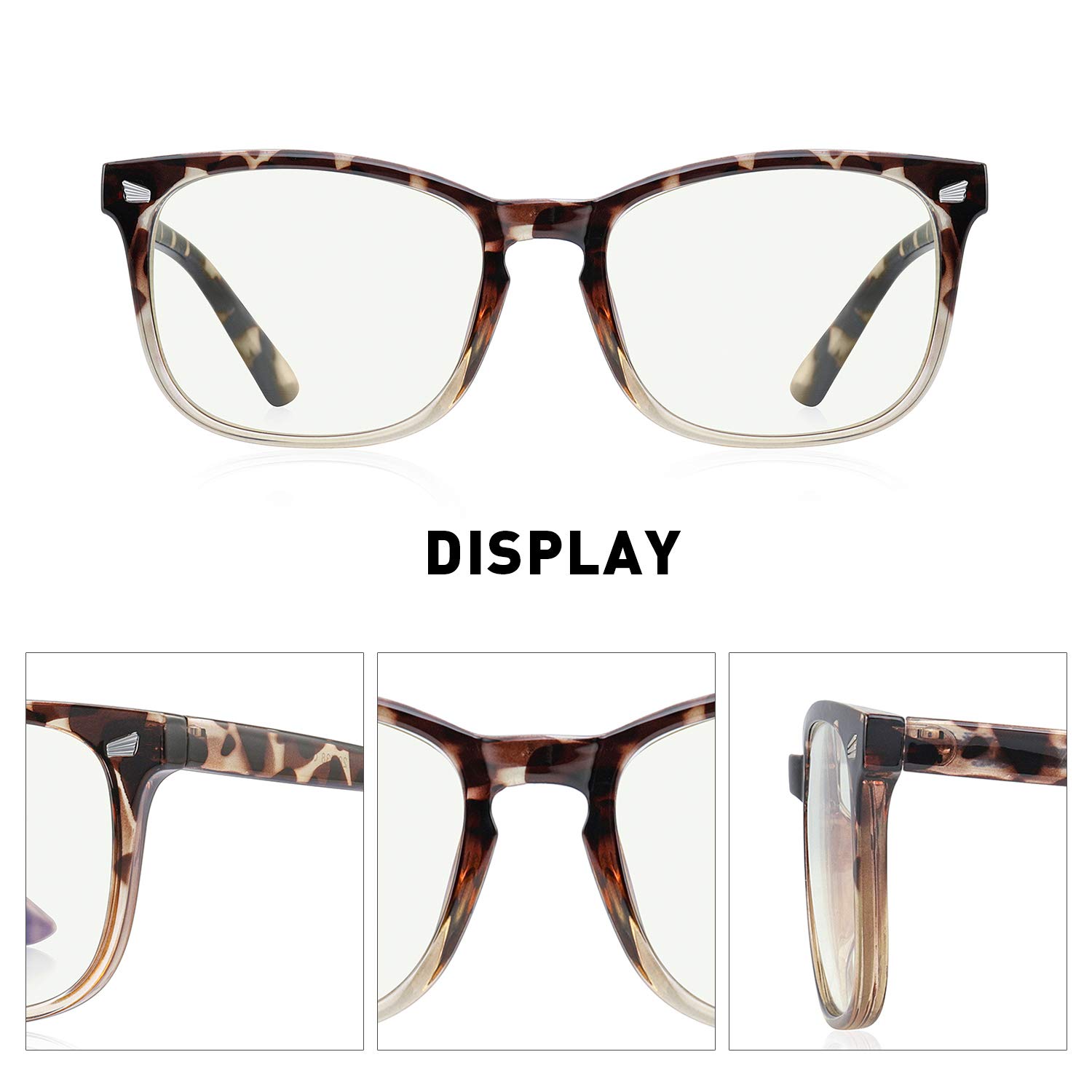 Blue Light Blocking Glasses for Computer & Gaming - Anti Eye Strain (Leopard)