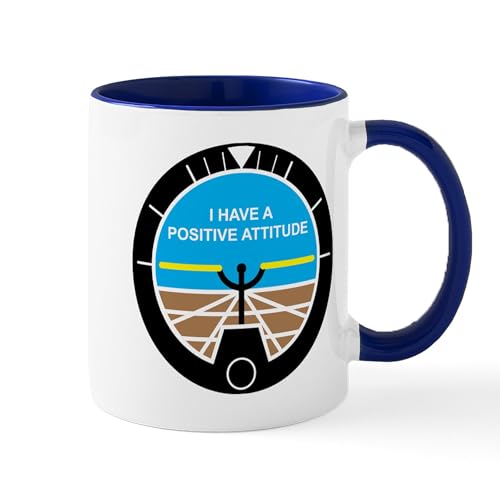 White/Navy Inside - I Have A Positive Attitude Mug