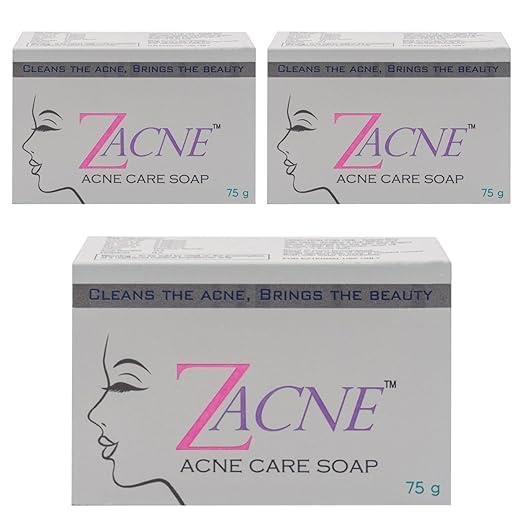 Zacne Acne Support Bar - Triple-Action Anti-Acne Soap for Face & Body | Vitamin E Enriched Gentle Cleanser for Oily & Acne-Prone Skin | Pack of 3 | Perfect for Daily Skincare Routine & Travel