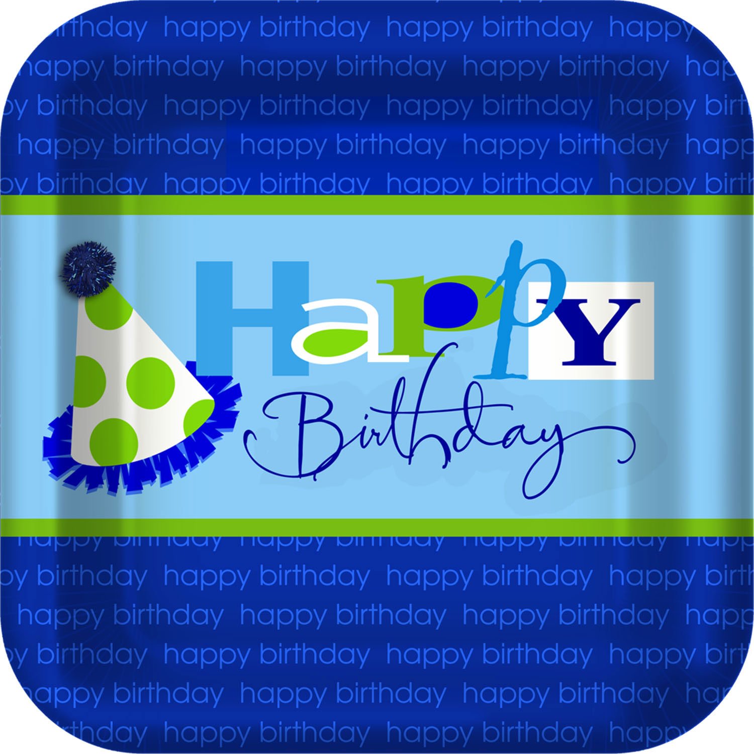 9 Inch Blue Birthday Dinner Plates - Elegant Party Tableware for Celebrations & Special Occasions