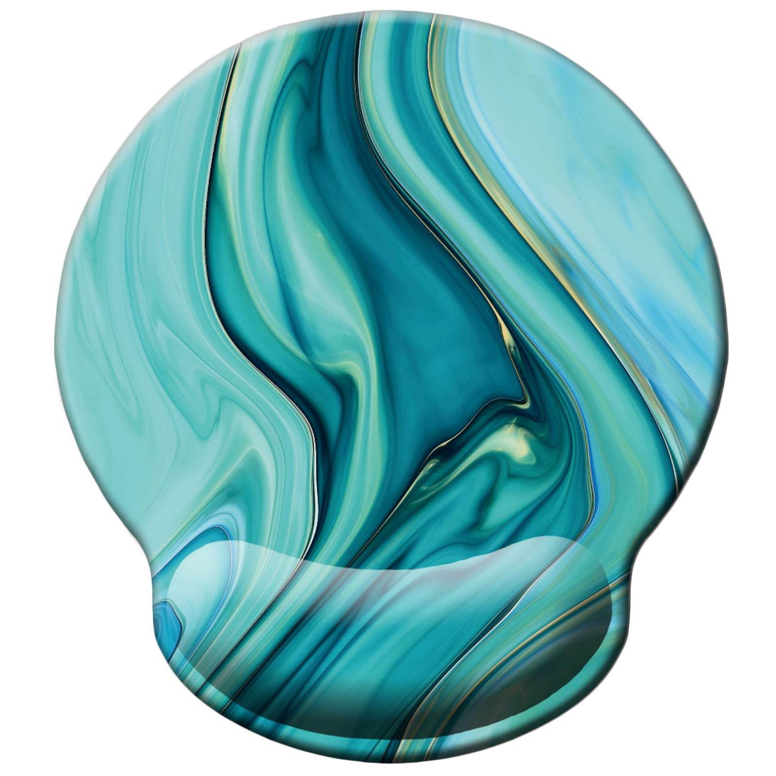 Ergonomic Memory Foam Mouse Pad with Wrist Support - Non-Slip Rubber Base for Pain Relief & Comfort - Perfect for Office & Home Computer Work (Green Marble Design) - Ideal for Long Hours of Typing, Gaming & Remote Work