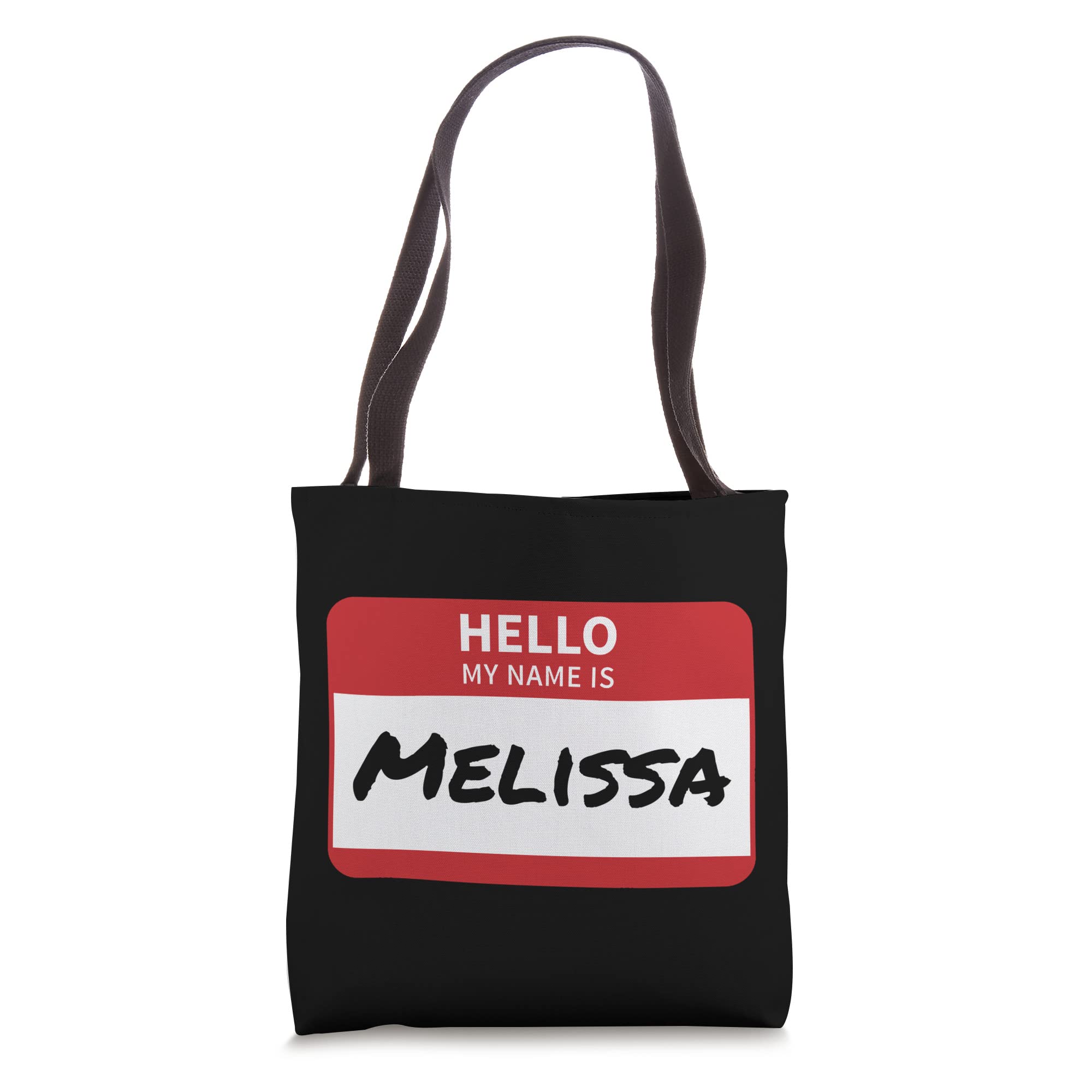 Personalized Melissa Name Tag Tote Bag - Custom 'Hello My Name Is' Reusable Shopping Bag for Work, School & Events