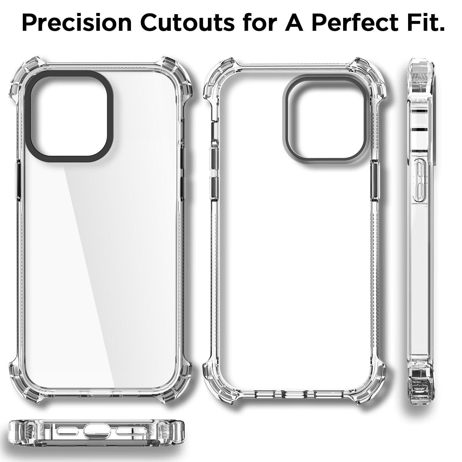 AICase Clear Shockproof iPhone 15 Pro Case | Military-Grade Drop Protection (21.3 FT) | Anti-Yellowing & Scratch-Resistant Cover | Perfect for Outdoor Activities, Sports & Daily Protection