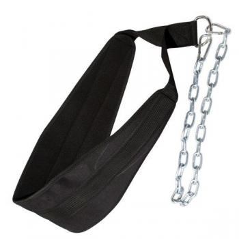 Durable Nylon Dipping Belt with Heavy-Duty Chain - Perfect for Weightlifting, CrossFit & Strength Training