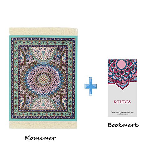 Persian Style Carpet Mouse Pad - Blue Heart Design, Non-Slip Ergonomic Desk Mat for Office & Gaming, Traditional Oriental Rug Pattern Computer Accessory for Home & Workspace Decor