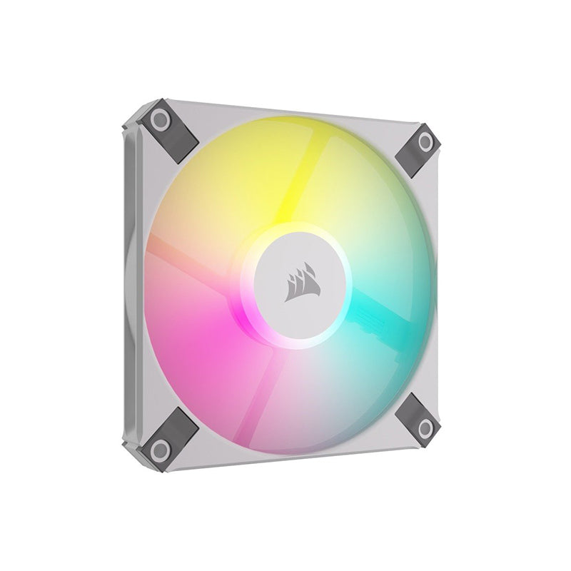 Corsair AF120 RGB SLIM WHITE 120mm x 15mm Fluid Dynamic RGB Cooling Fan - Single Pack for PC Gaming, Case Cooling, and Custom Builds