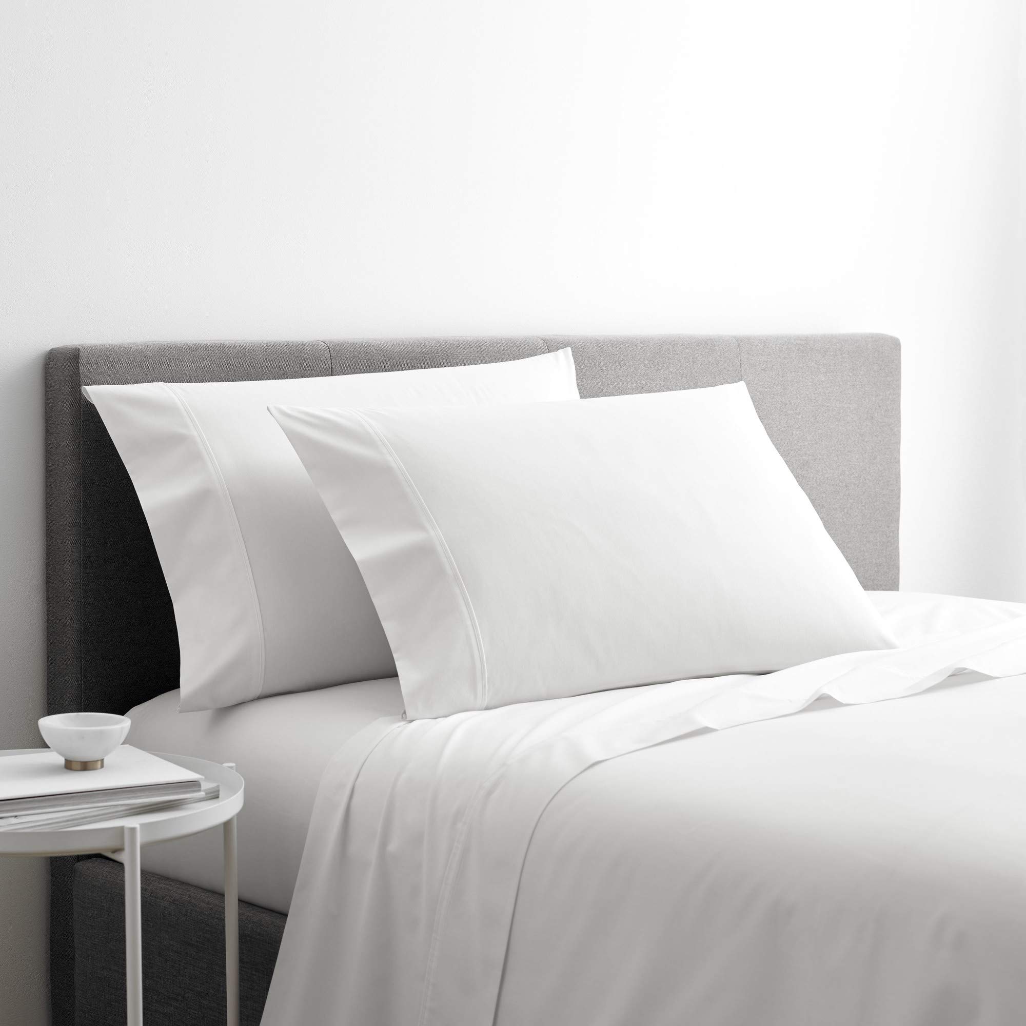 Martex Clean Essentials Antimicrobial Cotton Blend Sheet Set - Twin Size, White - Soft & Breathable Bed Sheets for Home, Hotel, Dorm, or Travel Use