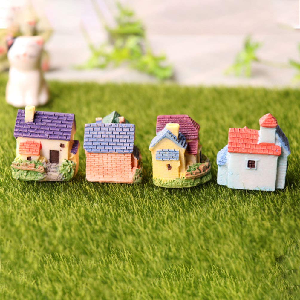 Miniature Landscape Decor - Mini House Floral Terrarium Accessories, Micro Landscape Model Figurines for Home, Office, Car & Succulent Plant Displays | Perfect for DIY Crafts, Fairy Gardens, and Tabletop Displays