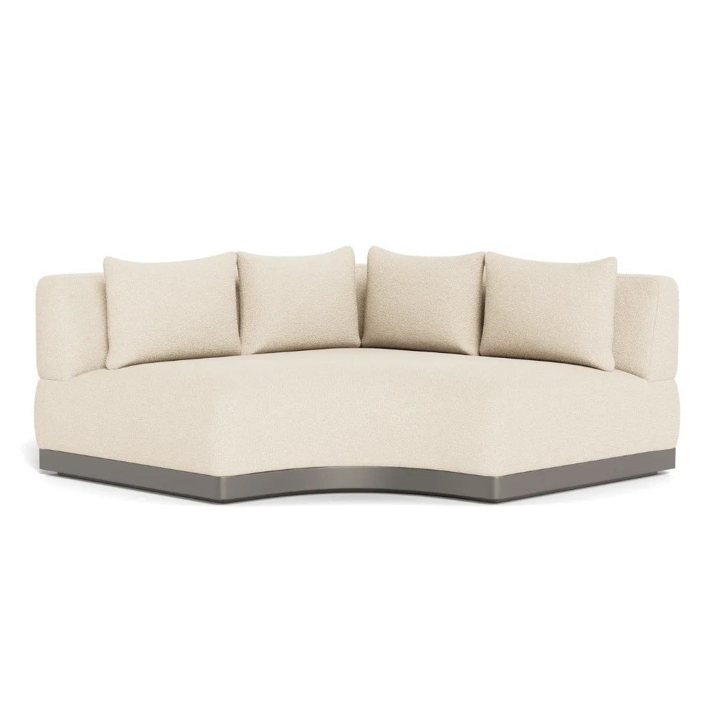 Amalfi Outdoor Curved Corner Sectional Sofa Set - Waterproof Patio Furniture for Backyard, Poolside & Garden - Modern All-Weather Wicker Conversation Set with Cushions