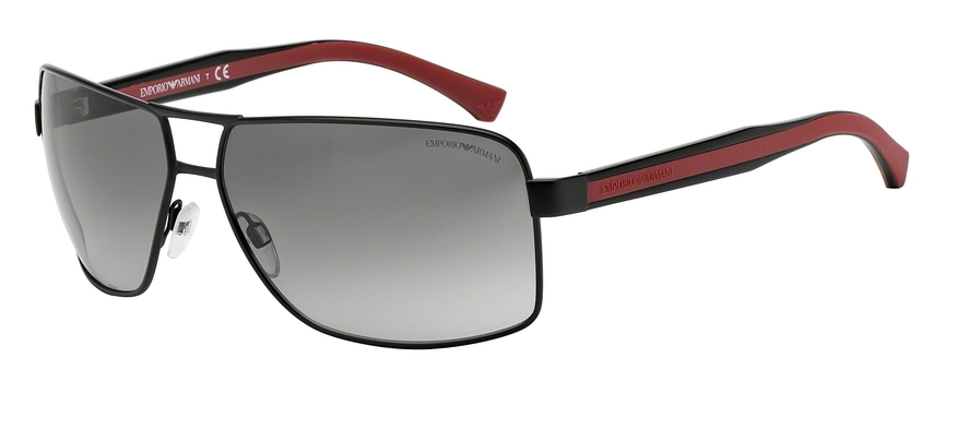 Emporio Armani EA 2001 3001/11 Black Red/Black Rectangle Men's Sunglasses | Polarized UV Protection | Fashion Luxury Shades for Driving, Travel & Outdoor Activities