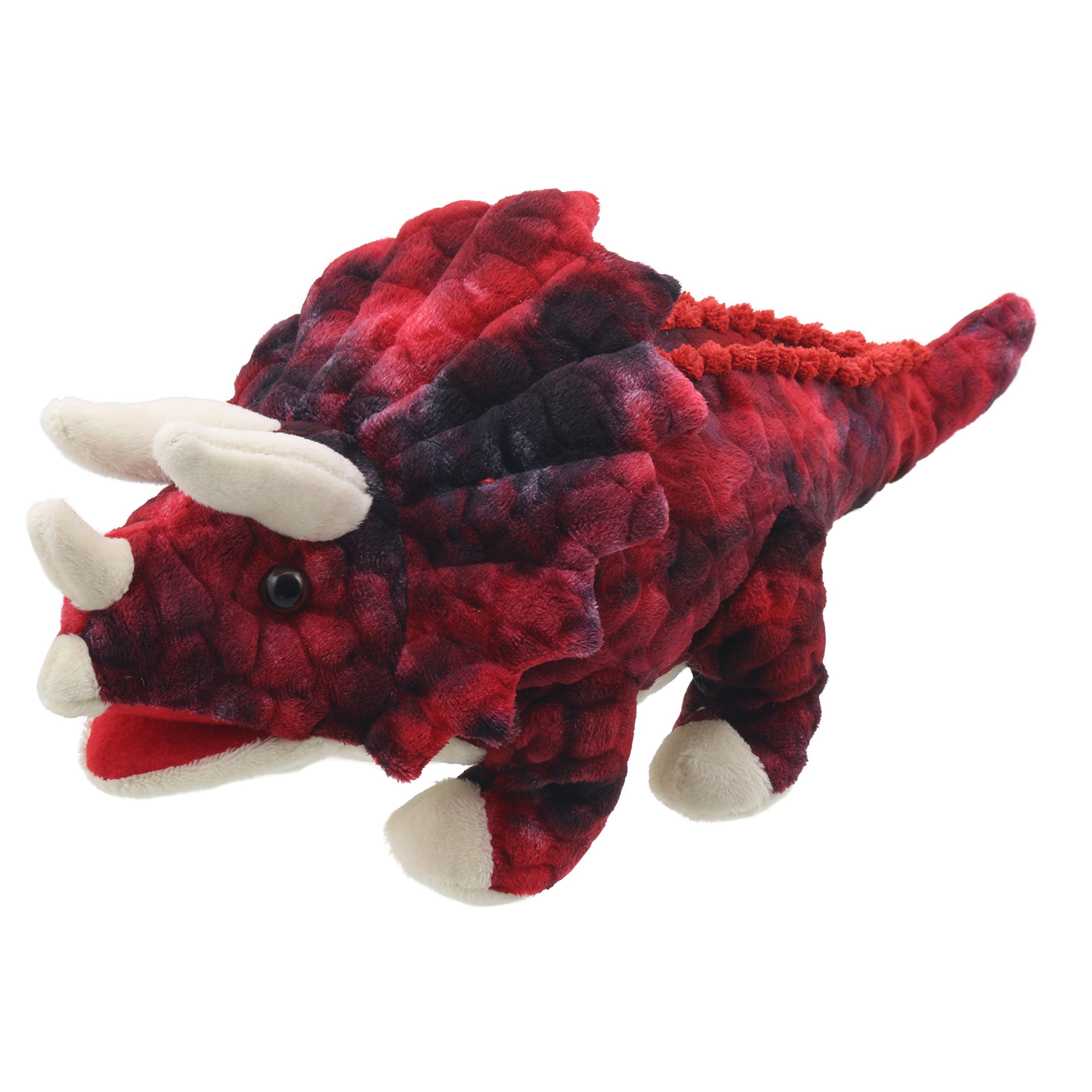 **The Puppet Company - Soft Baby Triceratops Dinosaur Toy - Red Plush Stuffed Animal for Kids, Toddlers & Infants - Perfect for Playtime, Nursery Decor & Gift Giving**