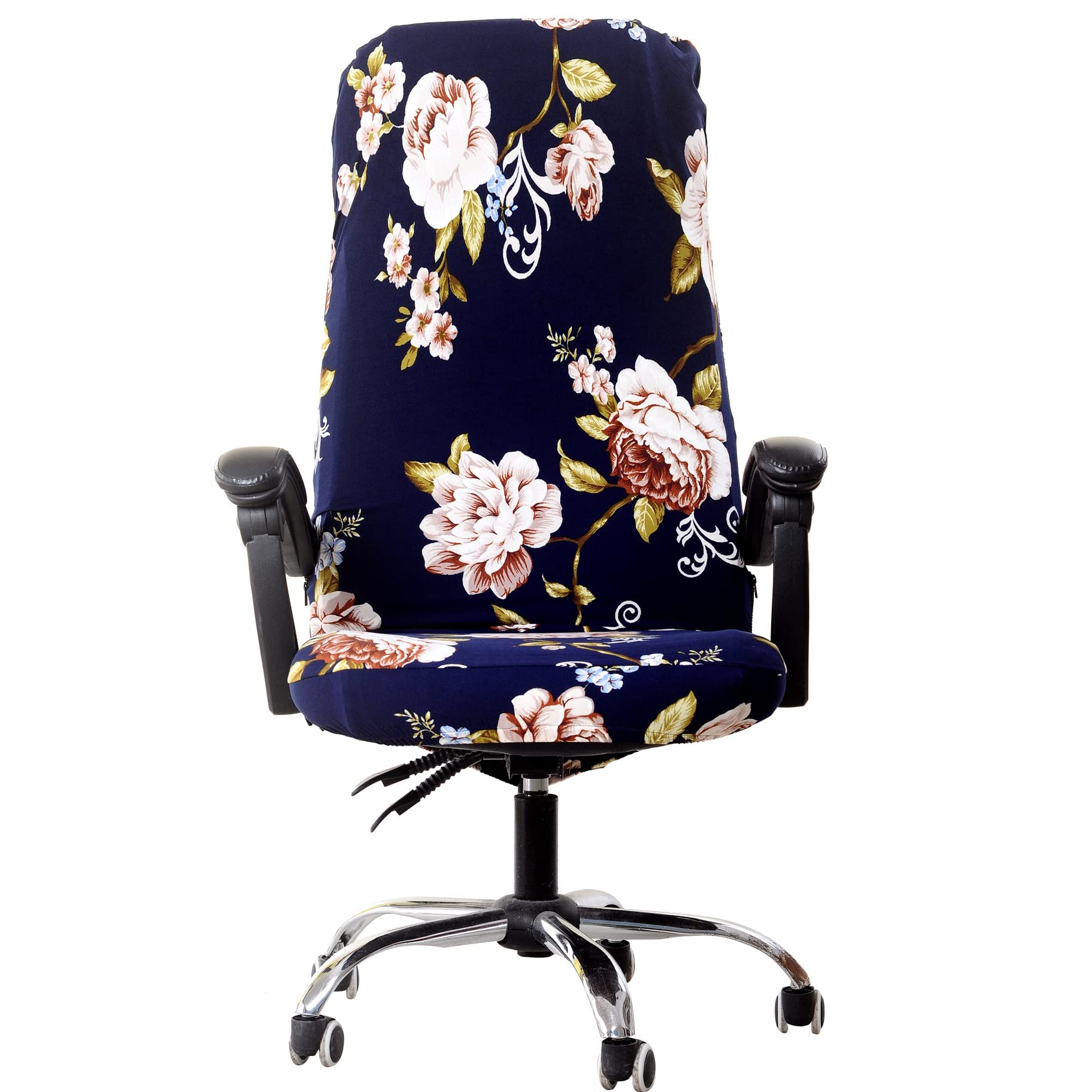 XNN Large Computer Office Chair Cover - Stretchable Protective Slipcover for Boss Chairs, Breathable & Durable (Black) - Perfect for Home Office, Gaming & Executive Workspaces