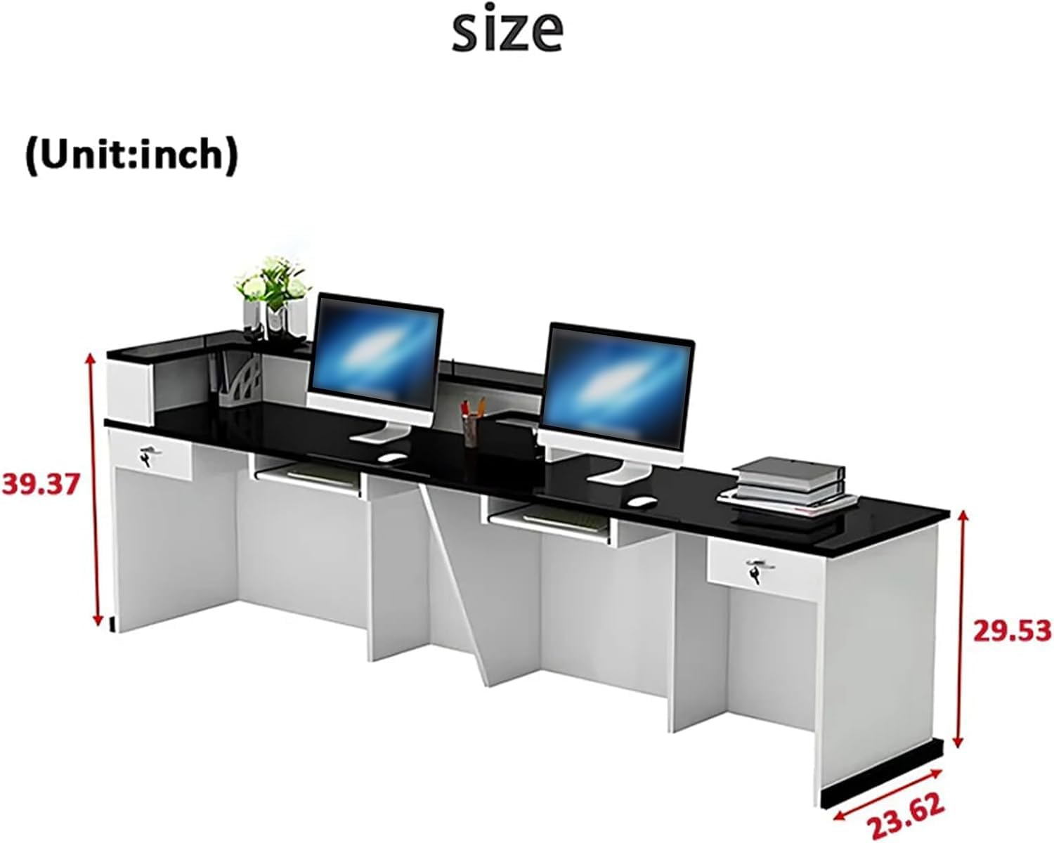 Modern Reception Counter Desk with Drawer - 110