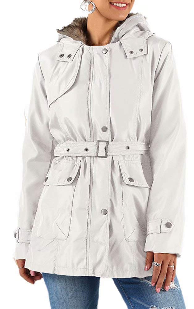 WearFun Women's Hooded Fleece Coat - Faux Fur Lined Winter Jacket with Pockets | Warm Cardigan for Outdoor Activities, Casual Wear & Cold Weather Fashion