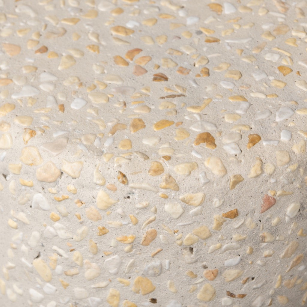 Orlan Outdoor End Table - Pure Terrazzo Side Table for Patio, Garden & Poolside - Weather-Resistant Accent Table for Outdoor Living Spaces