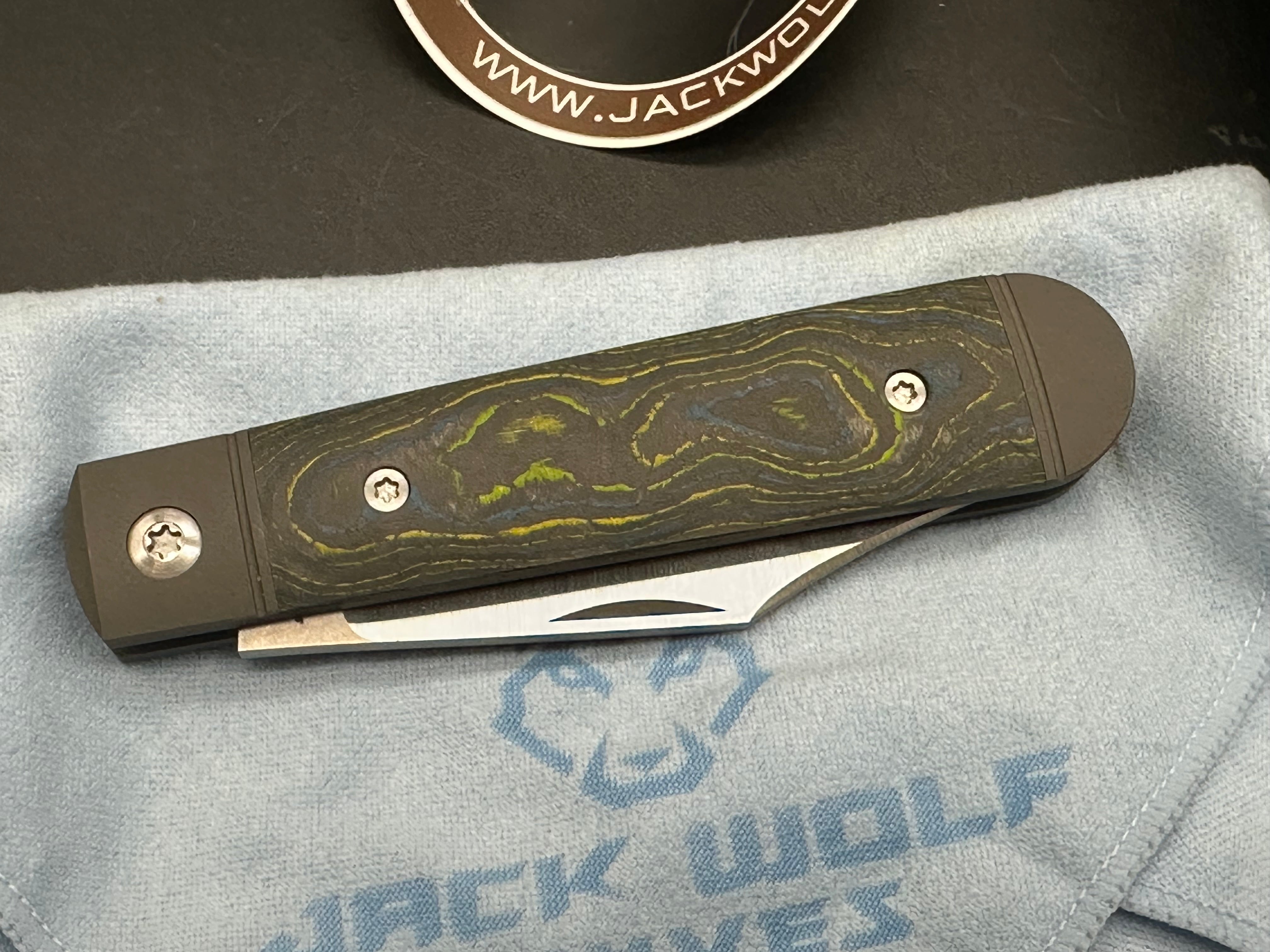 Jack Wolf Knives Big Bro Jack CamoCarbon Gecko Folding Pocket Knife - Tactical EDC Knife for Camping, Hunting & Outdoor Survival Gear