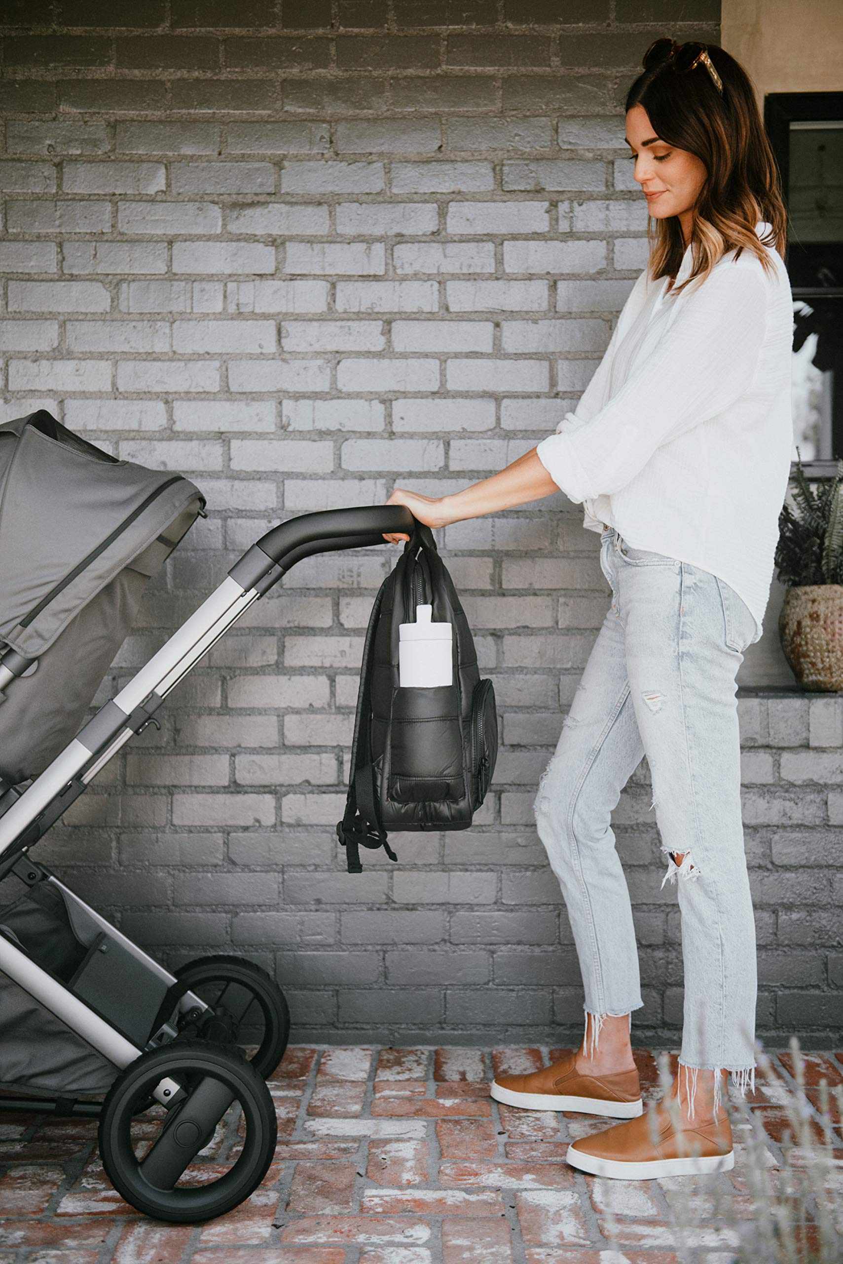 7AM Voyage Diaper Bag Backpack - Waterproof Unisex Baby Travel Backpack with Large Capacity, Padded Shoulder Straps & Multiple Pockets | Perfect for Newborn Essentials, Airplane Carry-On, Day Trips & Family Outings (Black)