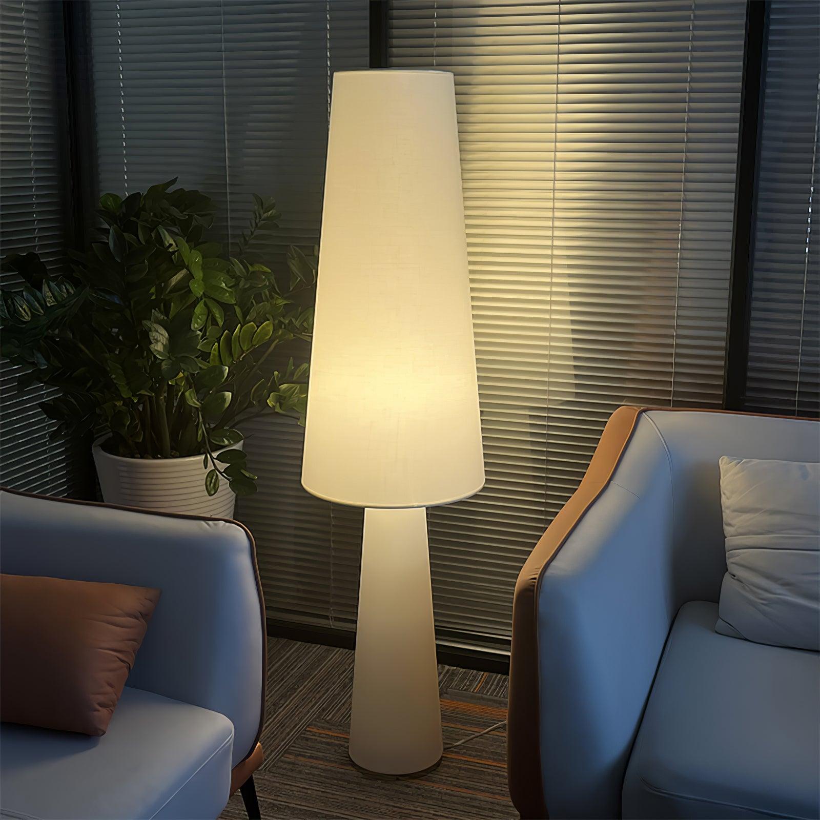 Modern Column Fabric Floor Lamp - Elegant Standing Light for Living Room, Bedroom & Office - Perfect for Reading, Relaxing & Ambient Lighting