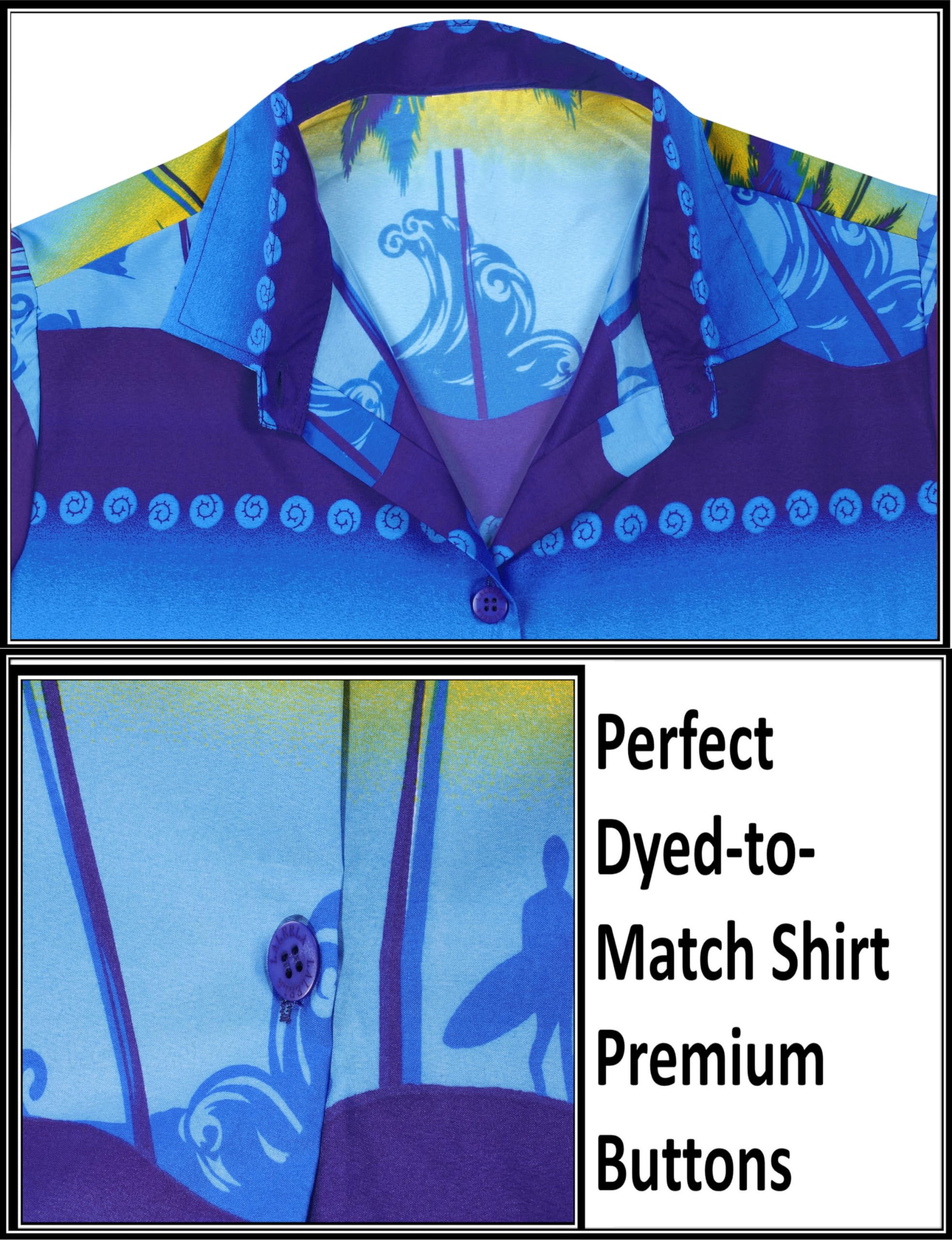 LA LEELA Women's Hawaiian Shirt - Floral Beach Short Sleeve Blouse for Summer Vacation, Pool Party & Tropical Getaway
