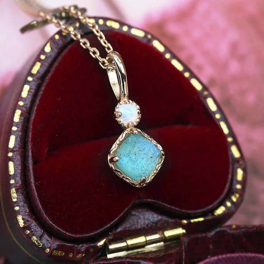 925 Sterling Silver Labradorite Pendant Necklace for Women - Elegant Healing Crystal Jewelry Gift | Spiritual Protection, Meditation & Everyday Wear